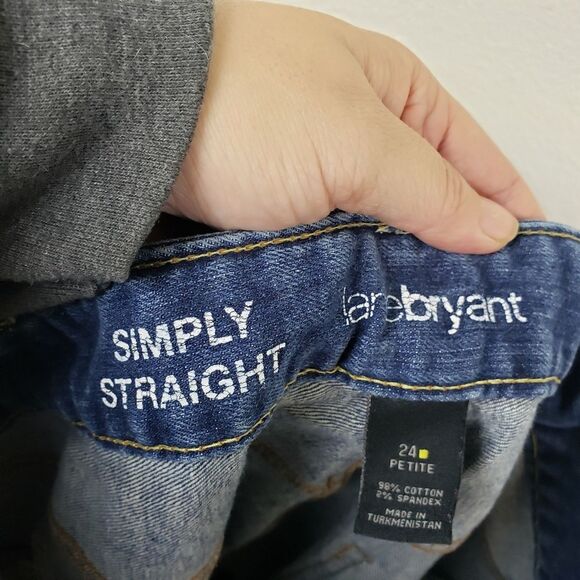 Women's Plus Size Lane Bryant Simply Straight Cut Off Frayed Denim Jeans Pants - Picture 2 of 11